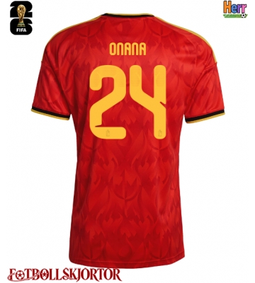 Belgien Amadou Onana #24 Hemmatröja VM 2026 Kortärmad